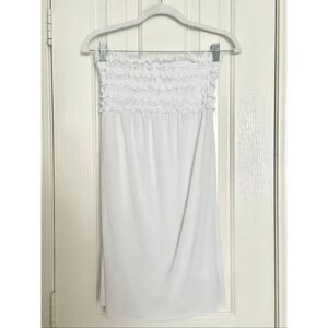 Victoria’s Secret Y2K White Strapless Mini Dress Beach Cover-Up XS